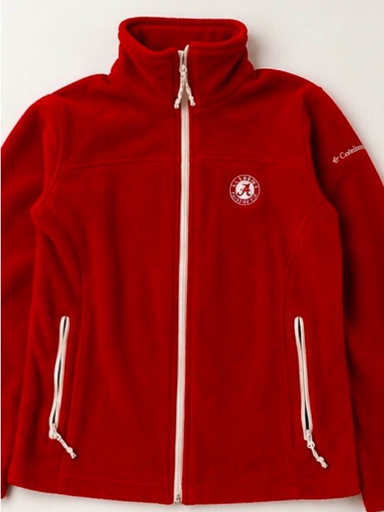 Columbia Jackets & Blazers - Columbia Red Full‑Zip Women’s Fleece Jacket with White Trim